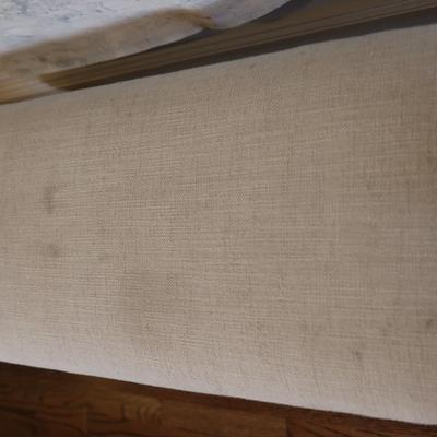 Upholstered Wooden Bench with Carved Legs