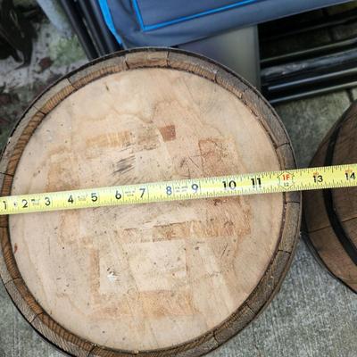 2 Rustic Wooden Wine Barrels Side Tables 22x13 Cabin Man Cave Decor