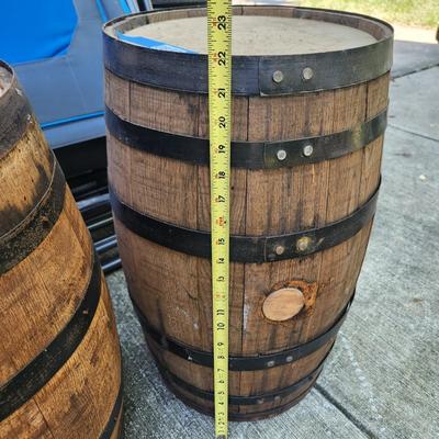 2 Rustic Wooden Wine Barrels Side Tables 22x13 Cabin Man Cave Decor