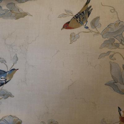 Set of 4 Lage Ruffled Bird & Floral Throw Pillows