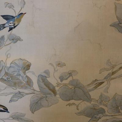 Set of 4 Lage Ruffled Bird & Floral Throw Pillows