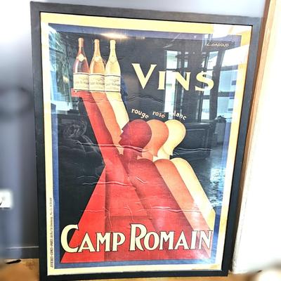 Vintage " Vins Camp Romain " Advertising Poster By L..Gadoud, 66 1/2 x 50 1/2