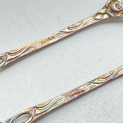LOT 70: Collection of Sterling Silver and More - Forks, Mother of Pearl Serving Utensils, Wm Rogers and La Pierre Coasters