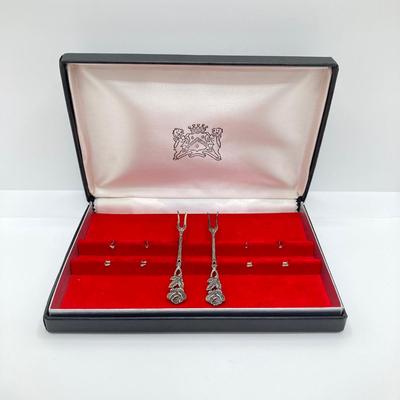 LOT 70: Collection of Sterling Silver and More - Forks, Mother of Pearl Serving Utensils, Wm Rogers and La Pierre Coasters