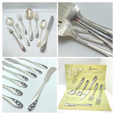LOT 71: Gorham "Lily of the Valley" Sterling Flatware Set - Tw 1913.66g