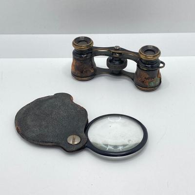 LOT 73: Vintage / Antique Collection - Eyeglasses, Magnifiers, Rolland Jewelers Opera Glasses / Binoculars and More