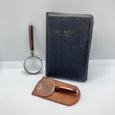 LOT 73: Vintage / Antique Collection - Eyeglasses, Magnifiers, Rolland Jewelers Opera Glasses / Binoculars and More