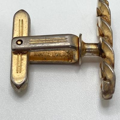 LOT 75: Large Collection of Cuff Links and Tie Bars with Small Wooden Storage Box - Swank, Hickok and More