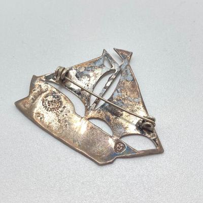 LOT 77: Beautiful Abalone / Shell Sterling Mexico Pendant and Pins