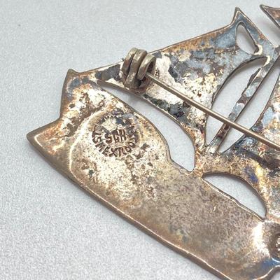 LOT 77: Beautiful Abalone / Shell Sterling Mexico Pendant and Pins