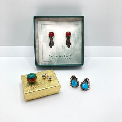LOT 78: Sterling Earring Collection - Coldwater Creek, Mexico and More