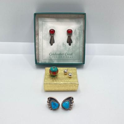 LOT 78: Sterling Earring Collection - Coldwater Creek, Mexico and More
