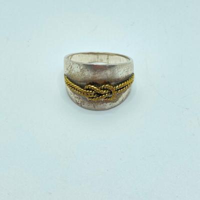 LOT 80: Clemens Handmade Pendant, Tied Knot Mexico Ring Size 9.5 with Screw Back Copper Earrings