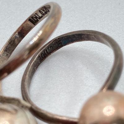 LOT 81: Beautiful Mexican Sterling Amethyst Bracelet with Three Adjustable Sterling Rings