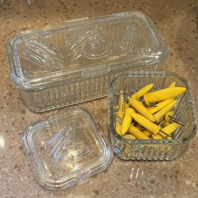 LOT 88: Fiesta Ware, Refrigerator Dishes, Corn on the Cob Dishes & Holders, Trivets, Quiche Dish w/Recipe