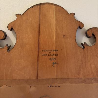 LOT 89: Hand Crafted Wood Framed Mirror along w/a Vintage Side Table