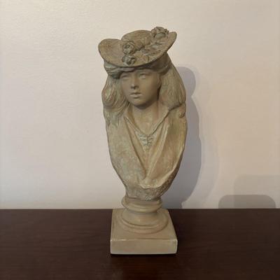 LOT 91: Antique Hand-Crafted Scrapbook, 1991 Alva Studio Victorian Women Sculpture and a Framed Floral Needlework 1978 & More