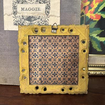 LOT 91: Antique Hand-Crafted Scrapbook, 1991 Alva Studio Victorian Women Sculpture and a Framed Floral Needlework 1978 & More