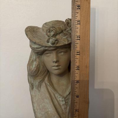 LOT 91: Antique Hand-Crafted Scrapbook, 1991 Alva Studio Victorian Women Sculpture and a Framed Floral Needlework 1978 & More