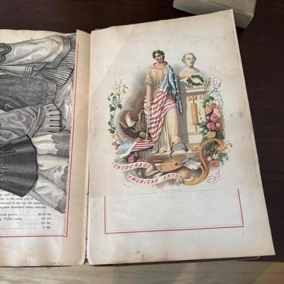 LOT 91: Antique Hand-Crafted Scrapbook, 1991 Alva Studio Victorian Women Sculpture and a Framed Floral Needlework 1978 & More