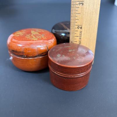 LOT 92: Trinket Box Collection: Lacquer, Wood & Pottery