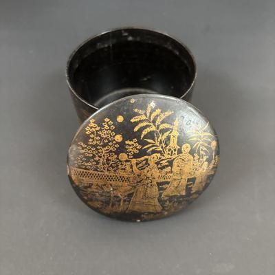 LOT 92: Trinket Box Collection: Lacquer, Wood & Pottery
