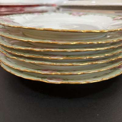 LOT 95: Pink Depression Glass, Belleek Salt Dishes, M&Z Austria Covered Serving Bowls, RC Mon Bijou Dessert Plates & More