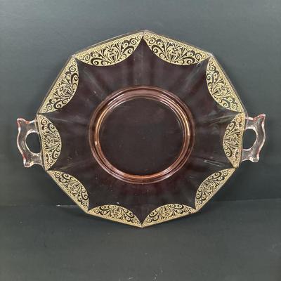 LOT 95: Pink Depression Glass, Belleek Salt Dishes, M&Z Austria Covered Serving Bowls, RC Mon Bijou Dessert Plates & More