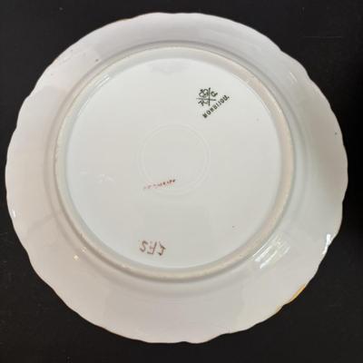 LOT 95: Pink Depression Glass, Belleek Salt Dishes, M&Z Austria Covered Serving Bowls, RC Mon Bijou Dessert Plates & More