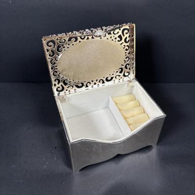 LOT 97: Pyralin Handheld Mirror, Perfume Bottle, Czechoslovakia, Cambridge Cuttery Pen Knife, TR Jewelry Box, Made in USA Compact,...