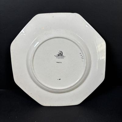 LOT 103: Wedgewood Winston Churchill Chartwell Mug, Wedgewood 8-Sided Nanette Salad Plate, Lordship/Ladyship Mugs