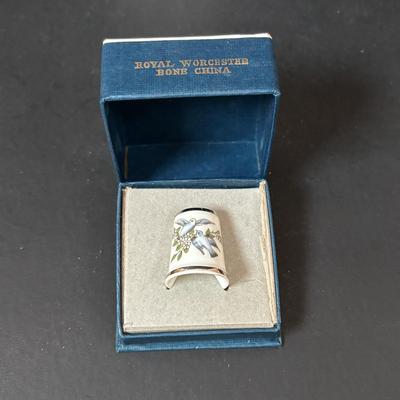 LOT 108: Vintage Collectible Finds: Tape Measure, Perpetual Calendar, Sterling Silver Thimble, Royal Worchester Thimble, Hand Crafted...