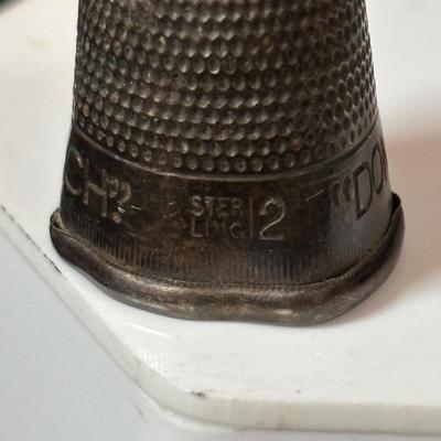 LOT 108: Vintage Collectible Finds: Tape Measure, Perpetual Calendar, Sterling Silver Thimble, Royal Worchester Thimble, Hand Crafted...