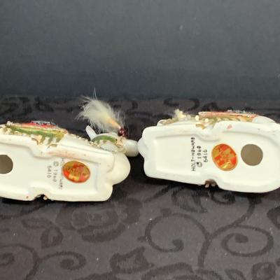 LOT 147: Assorted Collection of Vintage Holiday Decor Including Knee Huggers, Celluloid Santa in Sled, Paper Santa In Chimney, Dan Dee...