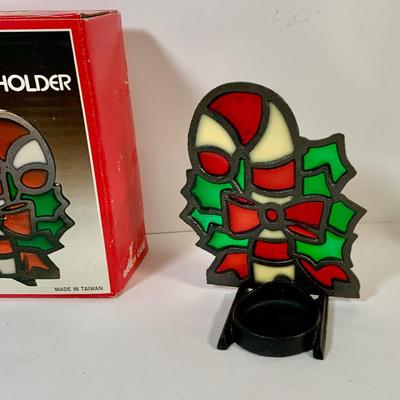 LOT 150: Collection of Vintage Holiday Stain Glass Decorations and More