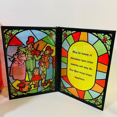 LOT 150: Collection of Vintage Holiday Stain Glass Decorations and More