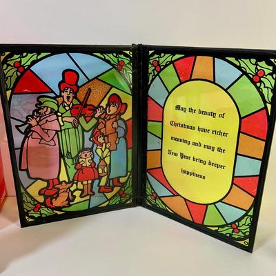 LOT 150: Collection of Vintage Holiday Stain Glass Decorations and More