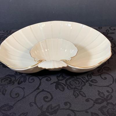 LOT 155: Collection of Lenox China Featuring Aegean Gold Trim Clam Shell Chip and Dip Bowl, Swan, Bird and Other Bowls