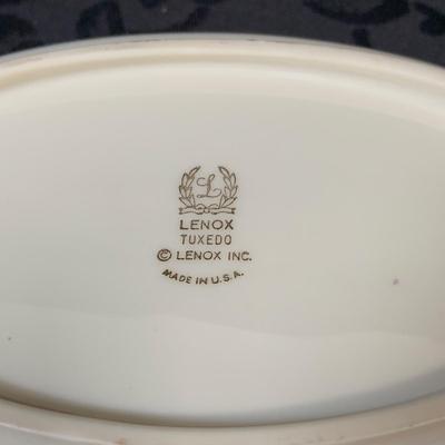 LOT 155: Collection of Lenox China Featuring Aegean Gold Trim Clam Shell Chip and Dip Bowl, Swan, Bird and Other Bowls