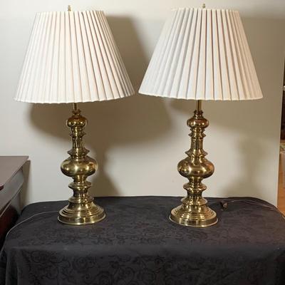 LOT 158: Set of Two (2) Brass Table Lamps