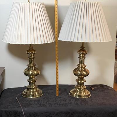 LOT 158: Set of Two (2) Brass Table Lamps