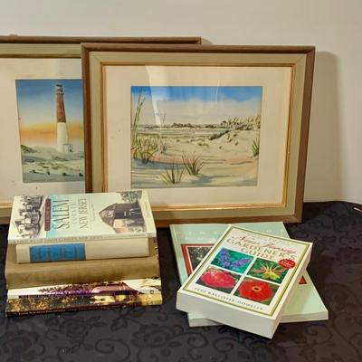 LOT 159: Collection of New Jersey Books and Davis Gray Watercolors of the Barnegat Light and Jersey Dunes