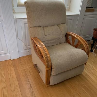 LOT 160: Ratan Rocker Recliner Chair