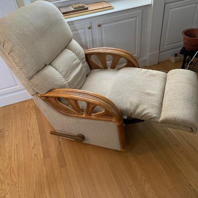 LOT 160: Ratan Rocker Recliner Chair