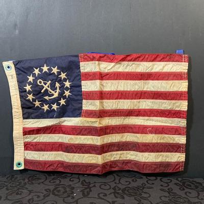 LOT 161: Collection of US Coast Guard and Yacht Flags and US Flag and Patch
