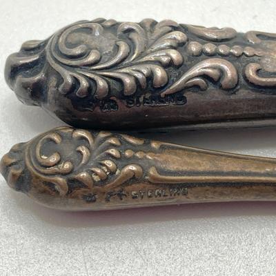 LOT 165: Vintage Sterling Handle Collection - Brush, Pumice Stone, Files, Hook Boot Lace Threaders and Letter Opener