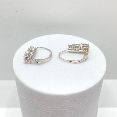LOT 167: Collection of Sterling Pierced Earrings - Coldwater Creek Liquid Silver Dangle, Hoops and Loops Silver and Cubic Zirconia Styles