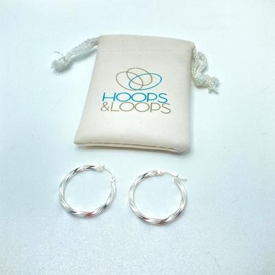LOT 167: Collection of Sterling Pierced Earrings - Coldwater Creek Liquid Silver Dangle, Hoops and Loops Silver and Cubic Zirconia Styles