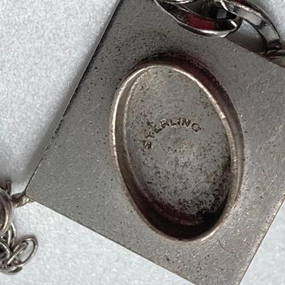 LOT 168: Sterling Jewelry Collection - Chain, Monogrammed Belt Buckle, Tie Tack, Vintage Charm Bracelet with Charms and More