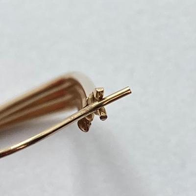 LOT 172: Gold Triple Layer Pierced Earrings - 14KT, TW 2.92g